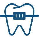 Tooth showing Orthodontic Treatment